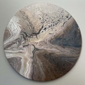 Round artwork with wavy textures